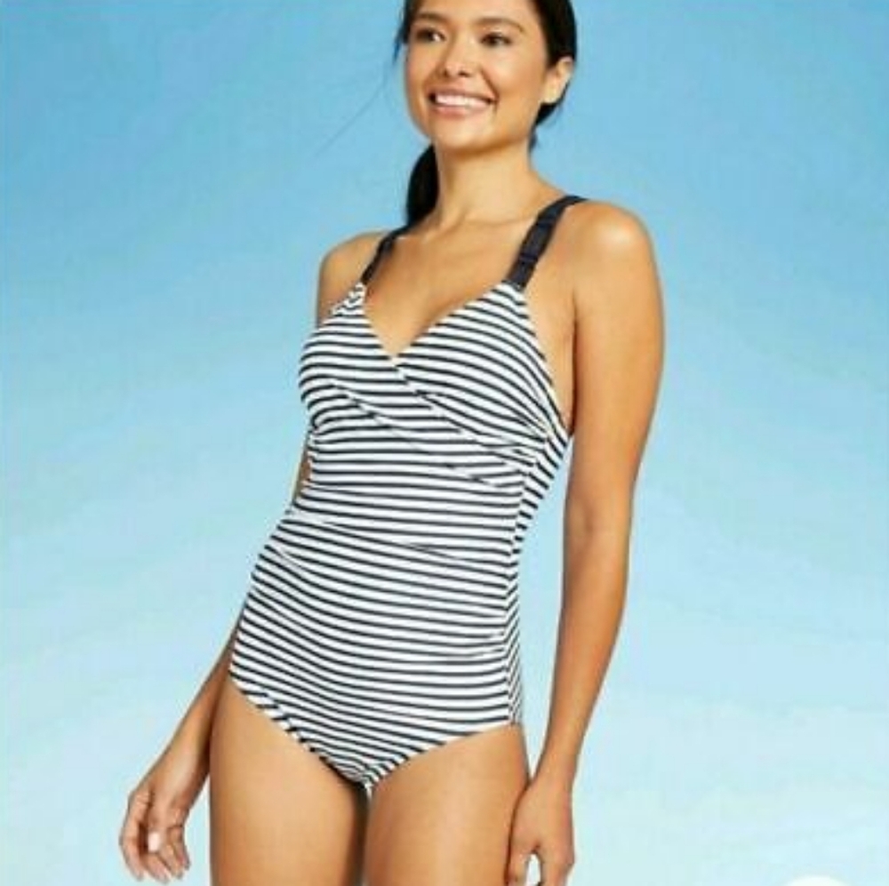KONA SOL blue & white striped one piece L